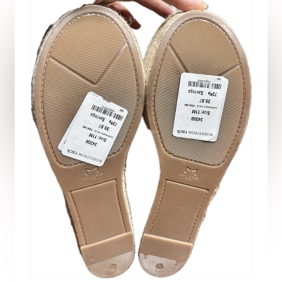 NWT - Marc Fisher Alita Platform Wedge Espadrille Sandals in Light Natural Sz 11 - Picture 4 of 10